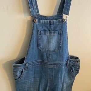 Distressed Denim Overalls